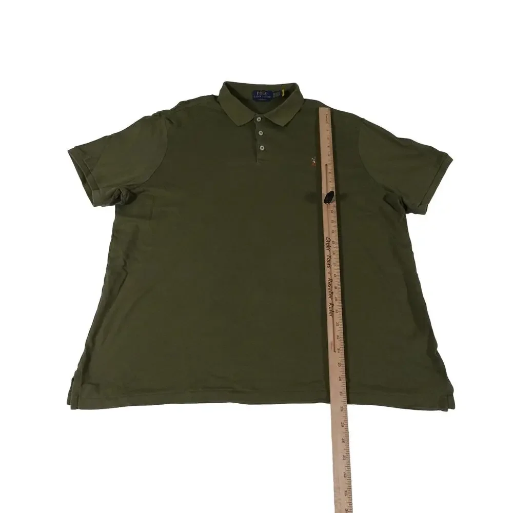 Ralph Lauren Flesh Pony Army Green Golf Polo Shirt Men's Classic Fit XL